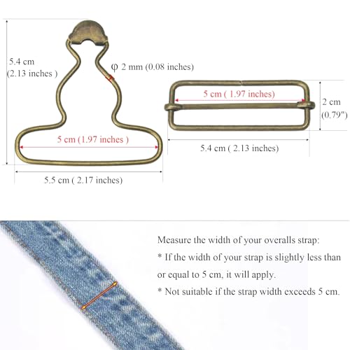Boucles de salopette en métal robuste avec ajustement coulissant précis - 4