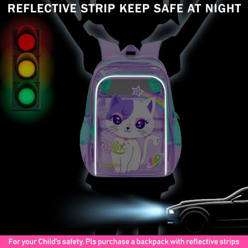 Image of KLFVB 3PCS Clear Backpack for Girls and Boys, Kids See Through Backpacks Stadium Approved, Transparent Bookbag for Elementary