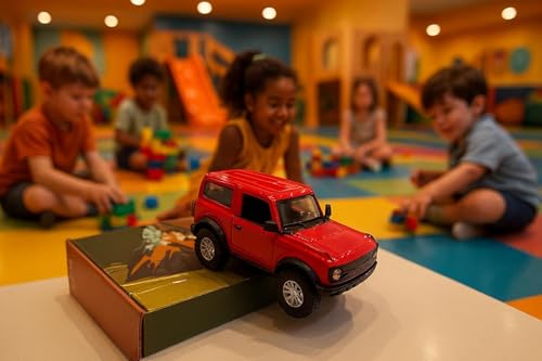Image of MiniExplorer Die-Cast Toy Bronco Car Red | 1:24 Scale SUV Mode| Metal Free Wheels Car for Kids & Collectors | Off-Road Bronco Vehicle Toy - Red