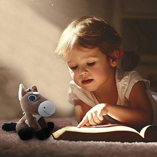 Dollibu Sparkling Big Eye Horse Wild Stuffed Animal Soft Plush Collection, Storytime Buddy, Barn Animal Toy, Pony Plush Pet Figure, Peekaboo Critters, Nursery Baby Toys for Girls & Boys - Small Horse