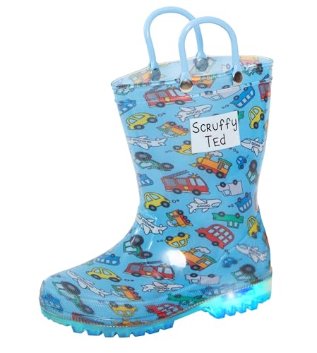 Botas de Agua con Luces para niños, con Asas y Luces