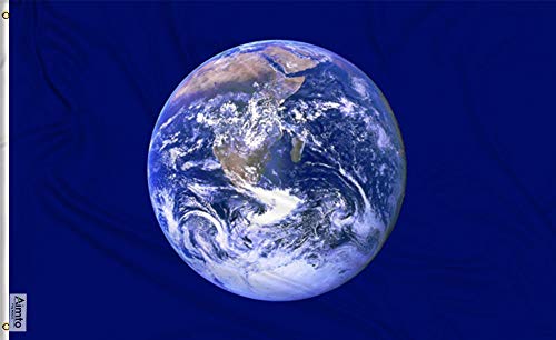Aimto 90 x 152 cm Erdflagge - helle Farben und Anti-Verblass-Materialien - Earth Day Polyester-Leinwand und Messing-Knopfloch Cover