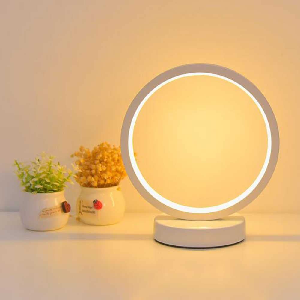 Lampe de table Smart Circle avec corps de lumière blanche et intensité variable