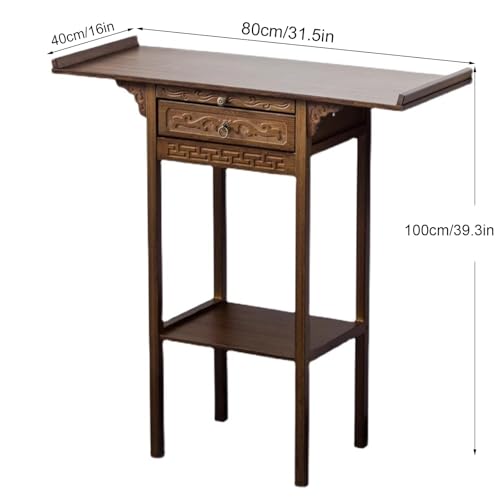 Mesa de altar budista de bambú que soluciona la falta de espacio para meditación y oración 3