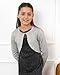 BOLEROSE Girls Long Sleeve Sparkle Cardigan Childrens Kids Bolero Shrug (Silver, 7-8 YRS)