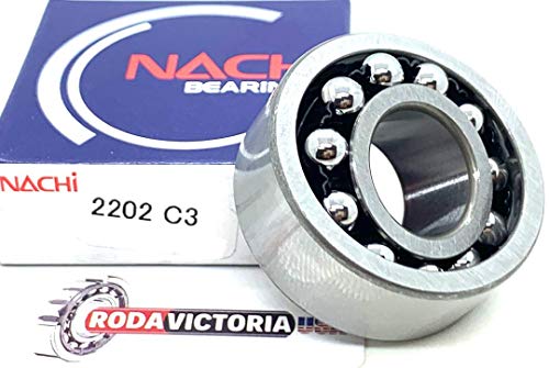 NACHI Made in Japan 2202 C3 Self-aligning Ball Bearings 15x35x14mm.