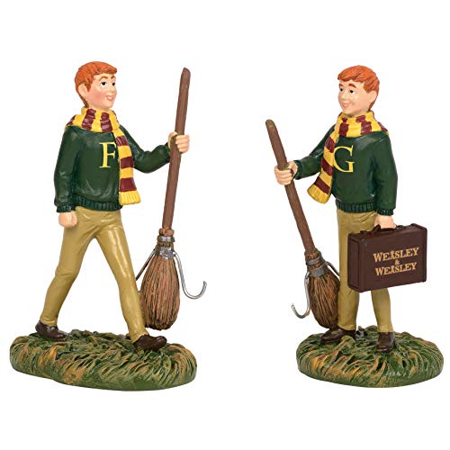 Department 56 Harry Potter Village Accessories Fred and George Weasley Figurine Set, 3.1 Inch, Multicolor