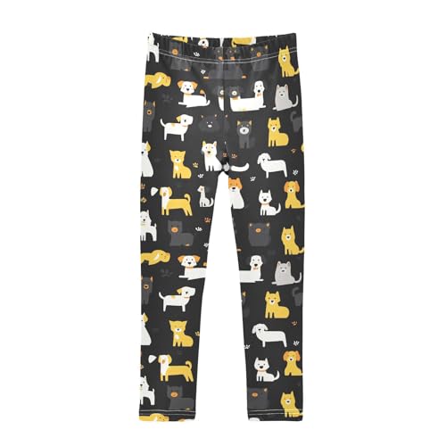 Doodle Dog Abstract Girls Casual Leggings for Kids Printed Long Pant Bottoms Stretch and Soft