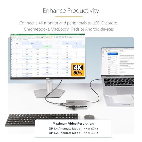 Image of StarTech.com USB-C Docking Station for MacBook Pro M1 M2 M3 M4 and Windows, 4K 60Hz HDMI Video, HDR10, USB 10Gbps Hub, 100W Laptop Charging, GbE, SD - TAA | MacBook Pro M1 M2 M3 M4, Windows, 4K 60Hz, 10Gbps USB hub, 100W laptop charging, GbE, Driverless, iPadOS Android