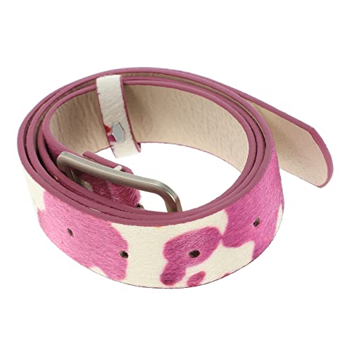 Adjustable Cowgirl Belt for Women PU Leather Western Waist Belt with Black and White Cow Print Fashion Accessory for Jeans Pants and Shorts