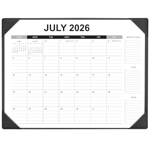 Desk Calendar 2026-2027 with Desk Mat 22 x 17 Large Desk Pad Calendar Runs from July 2026 to December 2027 Office Supplies Desktop Monthly Calendar for Home & Office