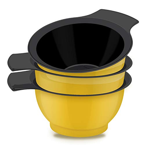 Salon Color Bowls, 3 Counts Hair Coloring Bowls Salon Professional Dyeing Coloring Tool Kit for Hairdressing, Color Mixing Tint Bowl Set, Light Plastic Home DIY Mixer