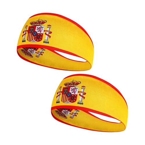Bandera de España Mejora tu rendimiento, Banda deportiva versátil con la bandera de España – Diadema elástica y absorbe la humedad para bares, fiestas de fútbol y eventos deportivos