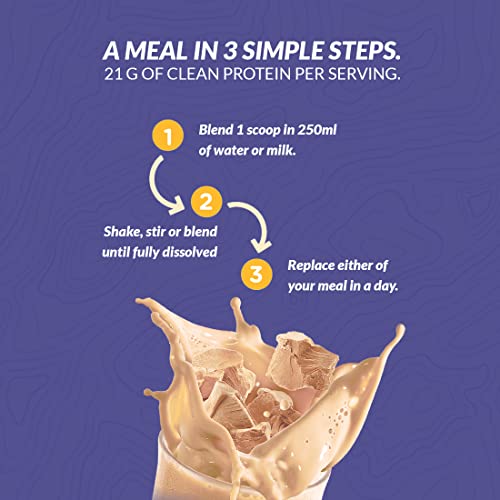 Image of High Protein Meal Replacement Chocolate Hazelnut Flavoured Slim Shake + 500 Ml Shaker | 21 Gm Protein /Serving | Weight Control & Management Protein Shake (500 Gm)