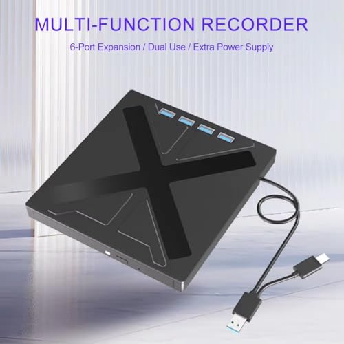 Graveur de CD DVD USB 3.0 hub externe multiport pour PC portable et Mac