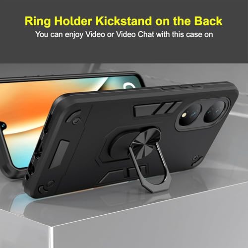 Image of NDCOM for Vivo Y100 Back Cover, Vivo T2 5G Back Cover, Vivo Y100A Case - Premium Protective Case for Vivo Y100, T2 5G, Y100A Ring Holder Case