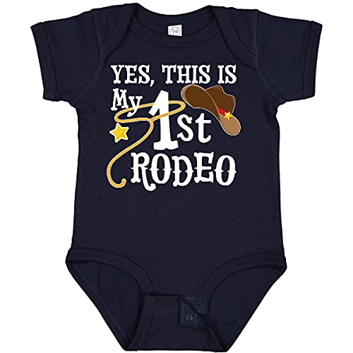 inktastic Yes, This Is My 1st Rodeo- Cowboy Hat with Red Band, Baby Bodysuit