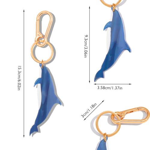 Seahorse Bag Charm & Keychain - Acetate Seahorse with Gold-Tone Metal Ring & Lobster Clasp