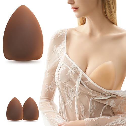 Image of Pasties Nipple Covers for Women Triangular Ultra-Thin Reusable Invisibility Silicone Nipple Pasties Adhesive