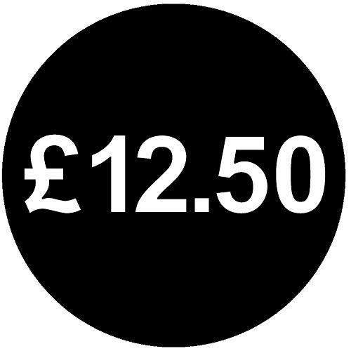 £ Black Price Stickers - 13mm, £12.50, 5000 — image 1