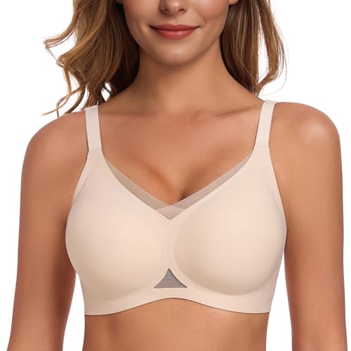 Gailife Womens Wireless V Mesh Comfortable Bra Seamless Bralette Push Up Bras No Underwire Supportive Tshirt Everyday Bras