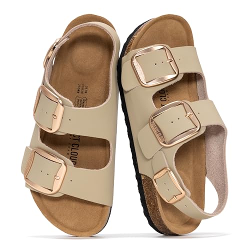 Image of Project Cloud 100% Genuine Leather Ankle Strap Footbed Sandal with Lightweight & Comfortable Walking Fisherman Sandals for Women - Non Slip Memory Foam Slingback Womens Sandals 2026 (Garda)