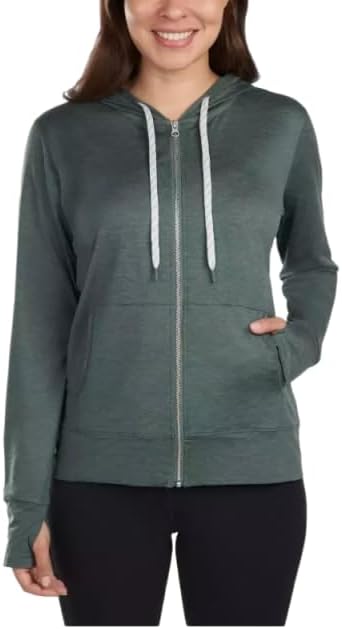 KIRKLAND Signature Women's Lightweight Full Zip Jacket, green, Small