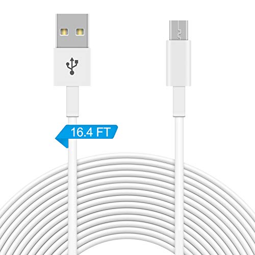 16.4FT Power Extension Cable Compatible with WyzeCam,WyzeCam Pan,Yi Camera,NestCam Indoor,Netvue,KasaCam Indoor,Furbo Dog,Zmodo Wireless