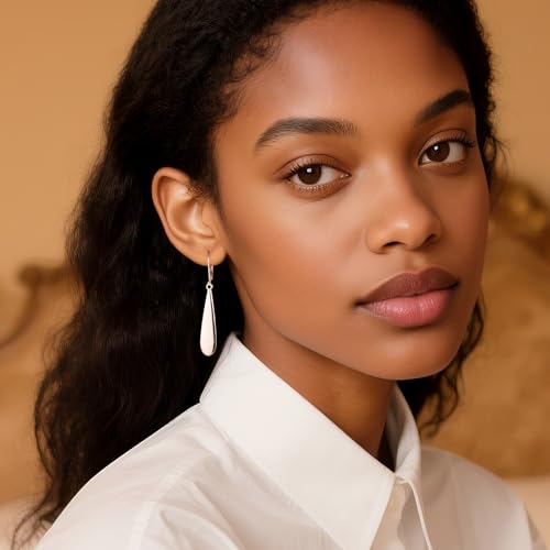 925 Sterling Silver Long Teardrop Dangle Earrings for Women Hypoallergenic Drop Leverback Earrings Trendy Silver Long Teardrop Dangle Earings for Jewelry Gifts2