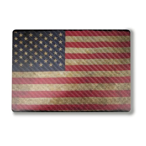 Carbon Fiber Laptop Skin Compatible with Alienware M18 R2 (2024) - Vintage Flag - Premium 3M Vinyl Protective Wrap Decal Cover - Easy to Apply | Crafted in The USA by MightySkins