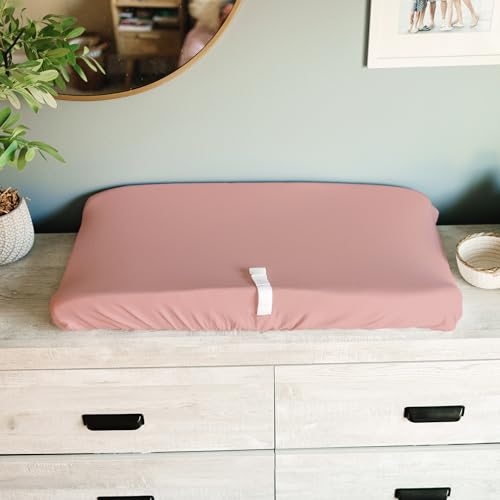 Image of Sorrel + Fern Baby Changing Pad Cover 2-Pack for Girls (Juliette) - Premium Fitted Sheets Baby Diaper Changing Table Cover - Buttery Soft Cotton Blend