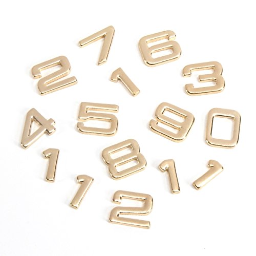 Darice DIY Gold Metal Eurostile Font Clock Numbers, 15 Piece