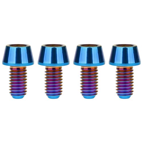 Image of Titanium Ti Bolt M5x9 16 18 20 25 30 35 40 45 50 55 60mm Tapered Head Screws Pack of 4 (M5x9mm, Burnt Blue)