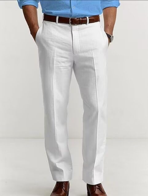 Vintage Men’s Dress Pants Cotton Linen Summer Beach Casual Trousers Loose Fit Comfort Outdoor Holiday Daily Vacation Pant2