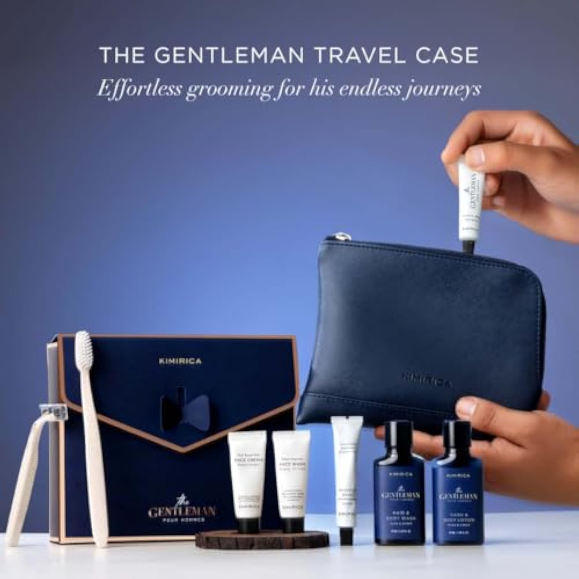 Kimirica Gentlemen Travel Kit Set, 9 Pcs for Men