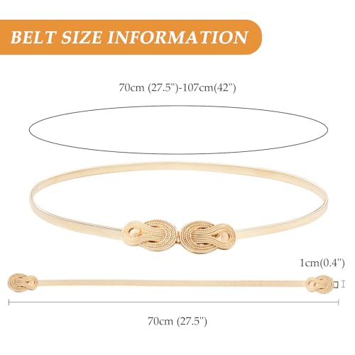 E-Clover Womens Fashion Metal Stretch Waist Skinny Belt Waistband4