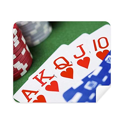 Flush Hearts ギャンブリング ポーカー 写真 電話 スクリーン クリーナー メガネ クリーニングクロス 2枚 スエード生地