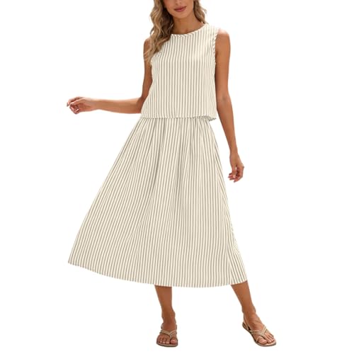 Conjunto de falda y camiseta de tirantes vestido de verano bohemio traje de ocio