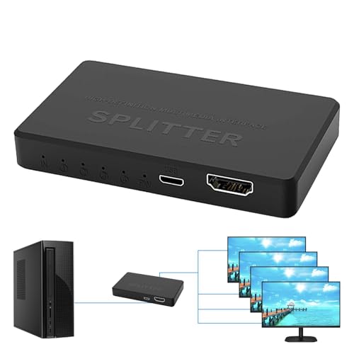 Divisor 4K HD – Divisor 4K 1 en 4 salidas, divisor de cable HD, 1 en 4 salidas, diseño Plug & Play, 4K 30Hz para PC, portátil, monitor, proyector