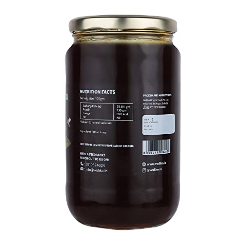Image of Vediko Origins Organic Farm Fresh Raw Ajwain Honey (1 Kg) 100% Pure & Natural Uprocessed Single Origin Honey From Ajwain Farms | Helps In Fighting Infection | Chemical Free, No Sugar, No Adulteration