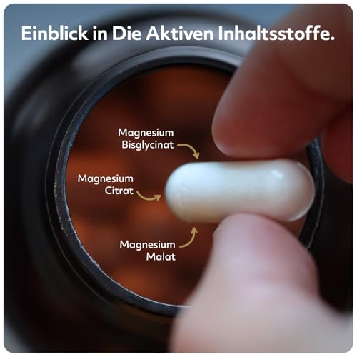 Magnesium Glycinate X3-3-in-1 Magnesiumpräparat - Bisglycinat | Citrat | Malat - 90 Kapseln - Protein Works