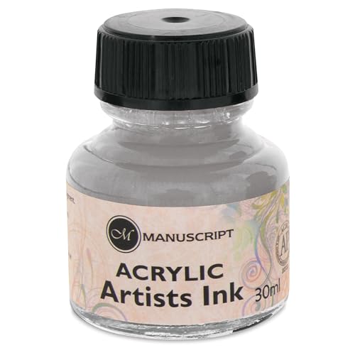 Manuscript Acrylic Artists Ink 30ml-Metallic Silver