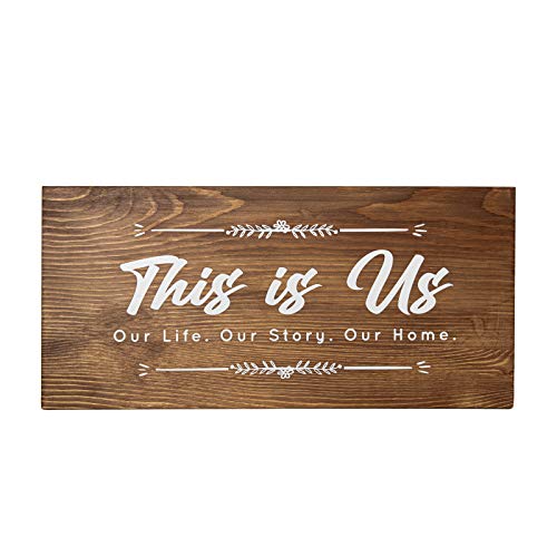 Bleecker Station Rustic Style â€œThis is Us Our Life Our Story Our Homeâ€ Wall Mounted Sign for House, Living Room Wall DÃ©cor, Solid Wood, 17â€ x 8â€