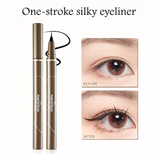Waterproof Liquid Eyeliner Pen, Liner Pencil, High Pigmented Fine Water Eyebrow Pencil, Long Wearing, Ultra-Fine Tip Smudge-Proof,Long Wearing, Black Gray Brown Eyeliner, Fade-Proof Eye Makeup #TOP3