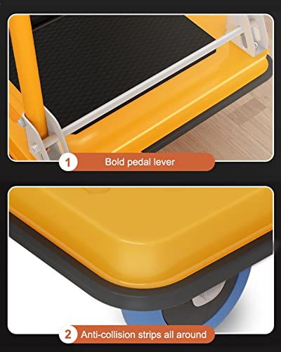 Carretilla plegable para carga con ruedas giratorias 360° color rojo miniatura 6