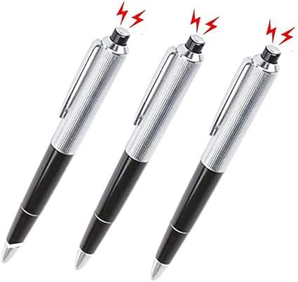 Cooplay 3pcs Shocking Adult Prank Prop Joke to Friends Electric Shock Pen Shape Trick Gag Gadget Funny for Fool's Day Halloween