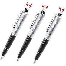 Cooplay 3pcs Shocking Adult Prank Prop Joke to Friends Electric Shock Pen Shape Trick Gag Gadget Funny for Fools Day Halloween