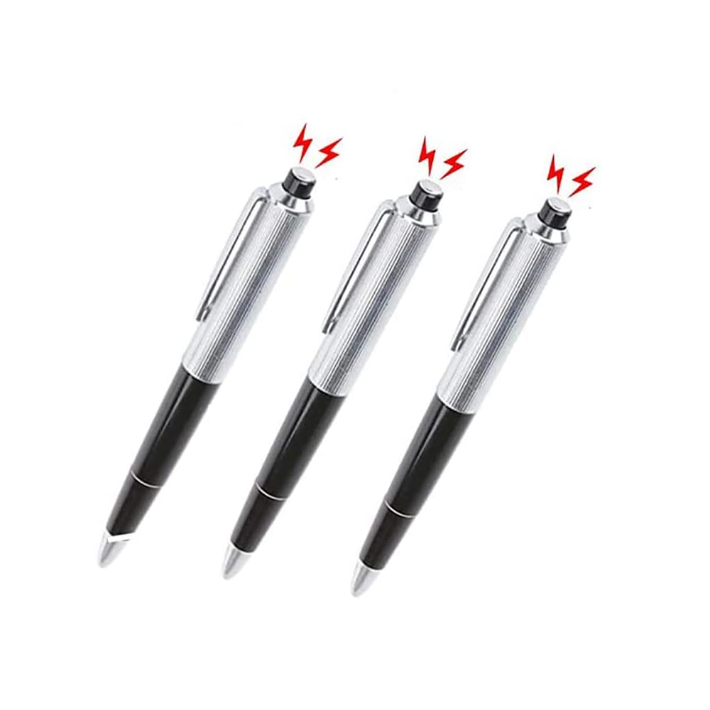 Cooplay 3pcs Shocking Adult Prank Prop Joke to Friends Electric Shock Pen Shape Trick Gag Gadget Funny for Fool\'s Day Halloween