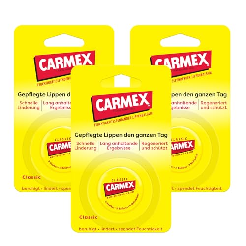 Carmex Classic - Bálsamo labial, en frasco, lote de 3 (3 x 8,4 ml)