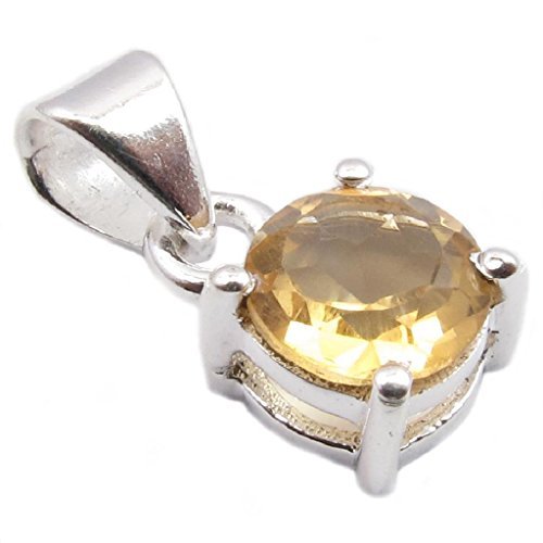 Bijoux et Objets - Pendentif citrine en argent massif 925 - Dimensions de la pierre 6mm